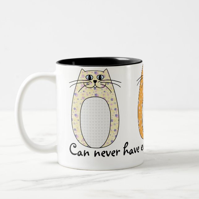 Caneca De Café Em Dois Tons Da "caneca dos gatos arte popular" (Esquerda)