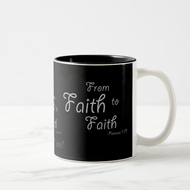Caneca De Café Em Dois Tons Da Faith para Faith Black gotGod316.com (Direita)