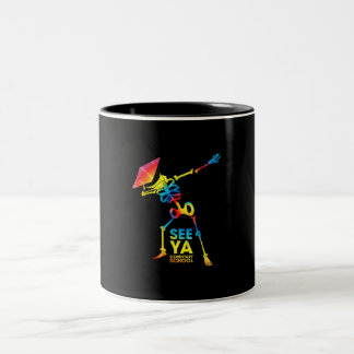 Caneca De Café Em Dois Tons Dab Dance Skeleton Tie Dye Dabbing Formando Skelet