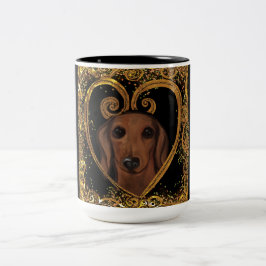 CANECA DE CAFÉ EM DOIS TONS DACHSHUND