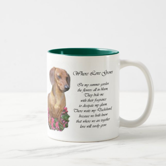 Caneca De Café Em Dois Tons Dachshund Art Gifts (Direita)