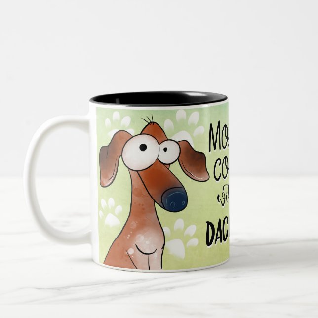 Caneca De Café Em Dois Tons Dachshund Coffee Lover Mug (Esquerda)