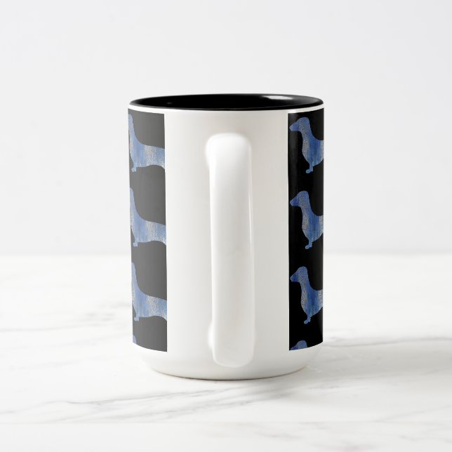 Caneca De Café Em Dois Tons Dachshund leopardo (Alça)
