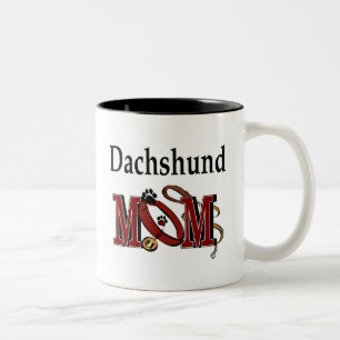 Caneca De Café Em Dois Tons Dachshund Mãe Mug