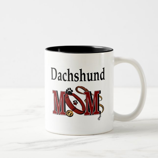 Caneca De Café Em Dois Tons Dachshund Mãe Mug (Direita)