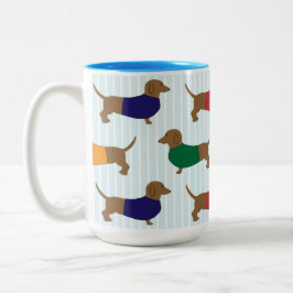 Caneca De Café Em Dois Tons Dachshund Menagerie
