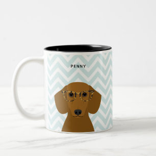 Caneca De Café Em Dois Tons Dachshund Mugs