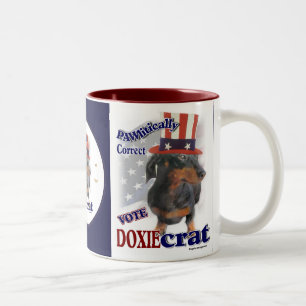 Caneca De Café Em Dois Tons Dachshund Oferece Mugs De Bebidas