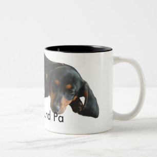 Caneca De Café Em Dois Tons Dachshund Pa Sleepy Puppy Mug