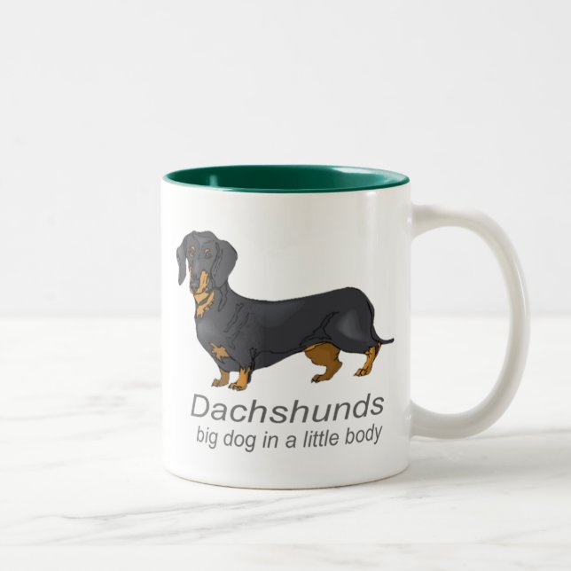 Caneca De Café Em Dois Tons Dachshunds (Direita)