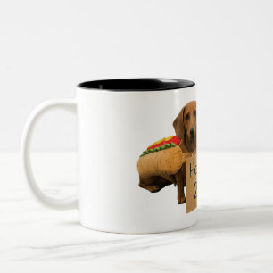 Caneca De Café Em Dois Tons Dachshunds vendidos como cachorros-quentes