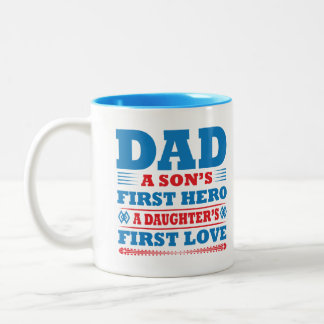 Caneca De Café Em Dois Tons Dad A Sons First Hero A Daughters First Love Coffe