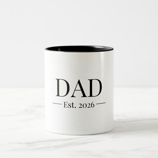 Caneca De Café Em Dois Tons Dad Established 2026 (Centro)