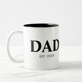 Caneca De Café Em Dois Tons Dad Established Minimal Simple Text Est Year