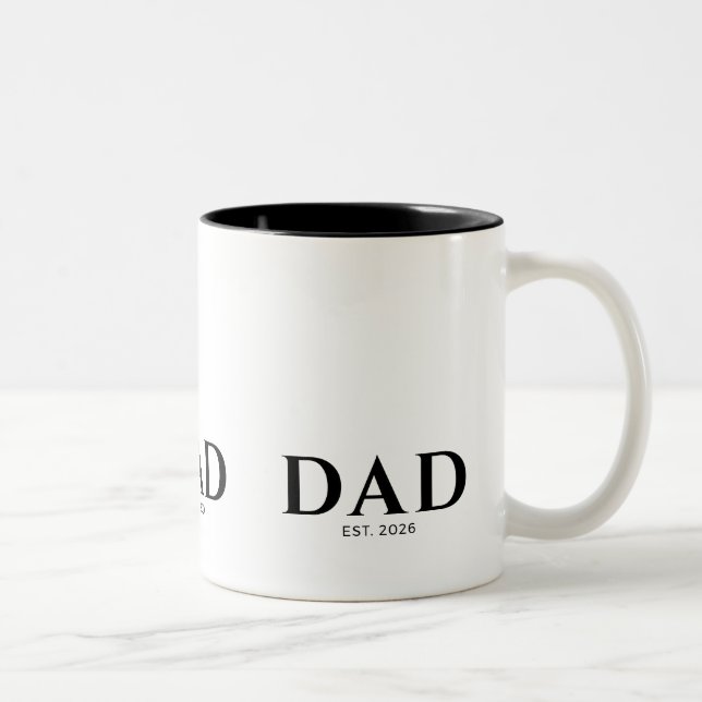Caneca De Café Em Dois Tons Dad Established New Dad Gift (Direita)