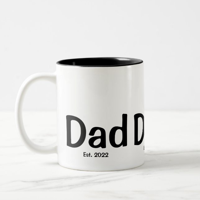 Caneca De Café Em Dois Tons Dad  Established New Dad Gift  (Esquerda)