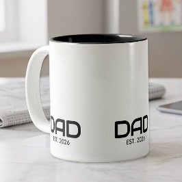 Caneca De Café Em Dois Tons Dad Established New Dad Gift 
