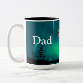 Caneca De Café Em Dois Tons Dad Is Mentor, Guide, Strength & Heart Wolf Mug