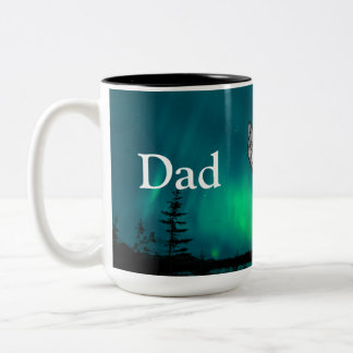 Caneca De Café Em Dois Tons Dad Is Mentor, Guide, Strength & Heart Wolf Mug