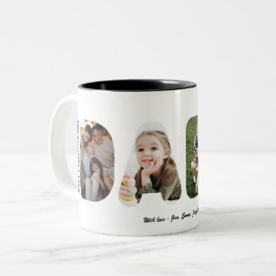 Caneca De Café Em Dois Tons Dada Palavra Personalizada Foto Dia dos Pais