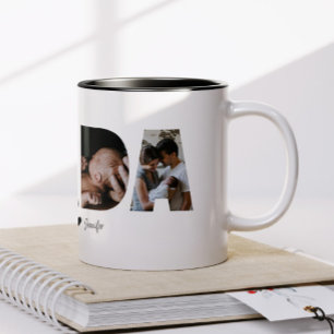 Caneca De Café Em Dois Tons Dada Photo Collage Mug para Dia de os pais