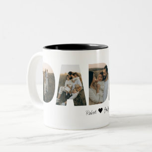 Caneca De Café Em Dois Tons Dadda Photo Collage Mug para Dia de os pais
