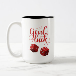 Caneca De Café Em Dois Tons dados do dia de sorte
