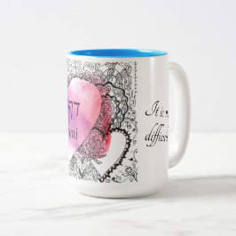 Caneca De Café Em Dois Tons Daf Yomi cita "Não é difícil"