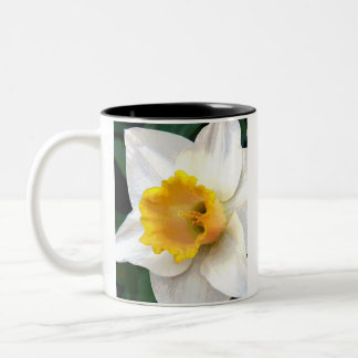 Caneca De Café Em Dois Tons Daffodil de Whte com centro amarelo