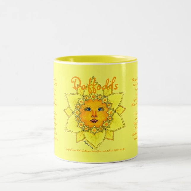 Caneca De Café Em Dois Tons Daffodil ensolarado - caneca de dois tons #3 (Centro)
