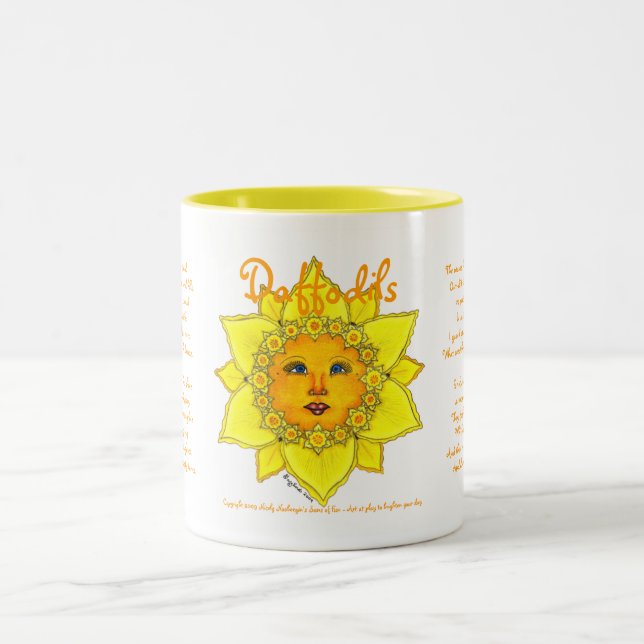 Caneca De Café Em Dois Tons Daffodil ensolarado - caneca de dois tons #4 (Centro)