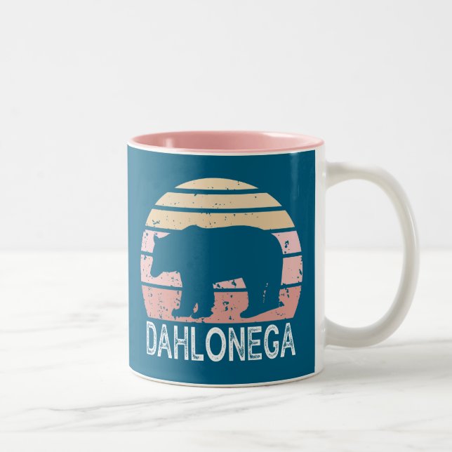 Caneca De Café Em Dois Tons Dahlonega Georgia Retro Bear (Direita)