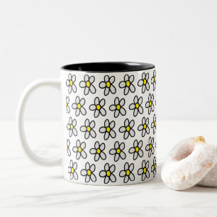 Caneca De Café Em Dois Tons Daisies