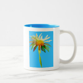 Caneca De Café Em Dois Tons Daisy Blue Modern Art flower