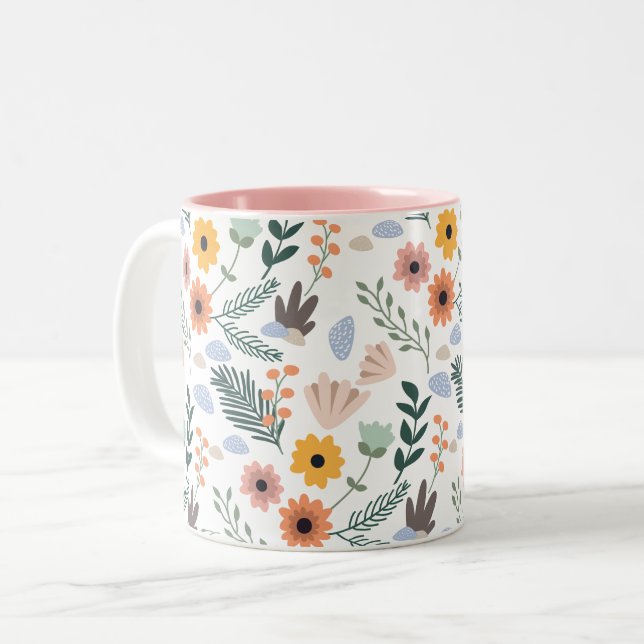 Caneca De Café Em Dois Tons Daisy Flower Mug (Frente Esquerda)