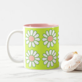 Caneca De Café Em Dois Tons Daisy Simple Green