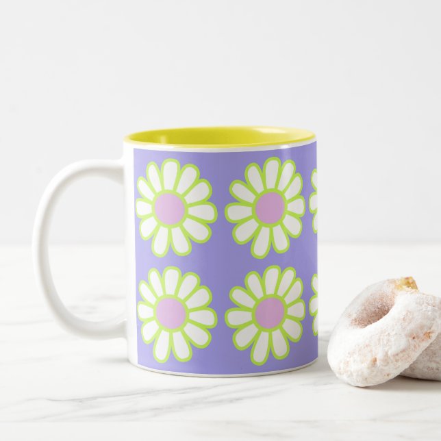 Caneca De Café Em Dois Tons Daisy Simple Lilac (Com Donut)