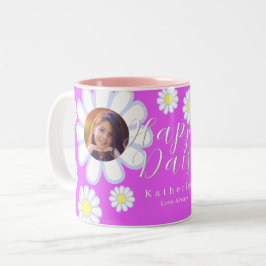 Caneca De Café Em Dois Tons Daisy Simple Photo Violet