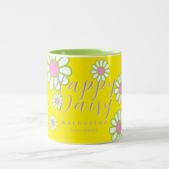 Caneca De Café Em Dois Tons Daisy Simple Yellow (Centro)
