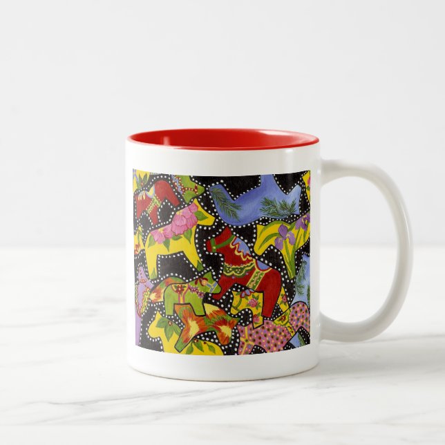Caneca De Café Em Dois Tons Dala Horses Café Mug (Direita)