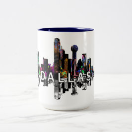 Caneca De Café Em Dois Tons Dallas, Texas em grafite