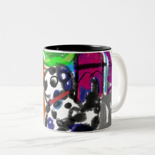 Caneca De Café Em Dois Tons Dalmácia na cidade (Frente Esquerda)