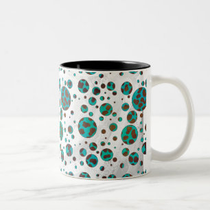 Caneca De Café Em Dois Tons Dalmaciano Brown e Teal Impressão