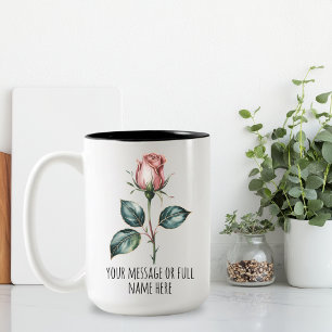 Caneca De Café Em Dois Tons Dama de honra Mensagem Personalizada Floral Mãe