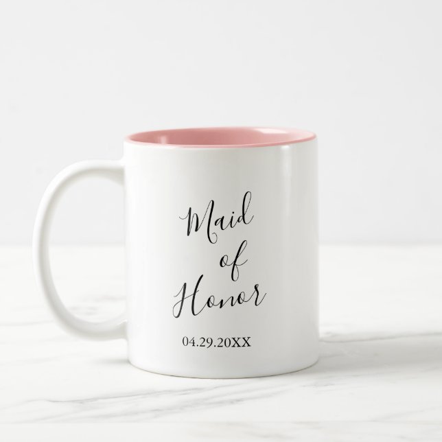 Caneca De Café Em Dois Tons Dama de Honra Personalizada (Esquerda)