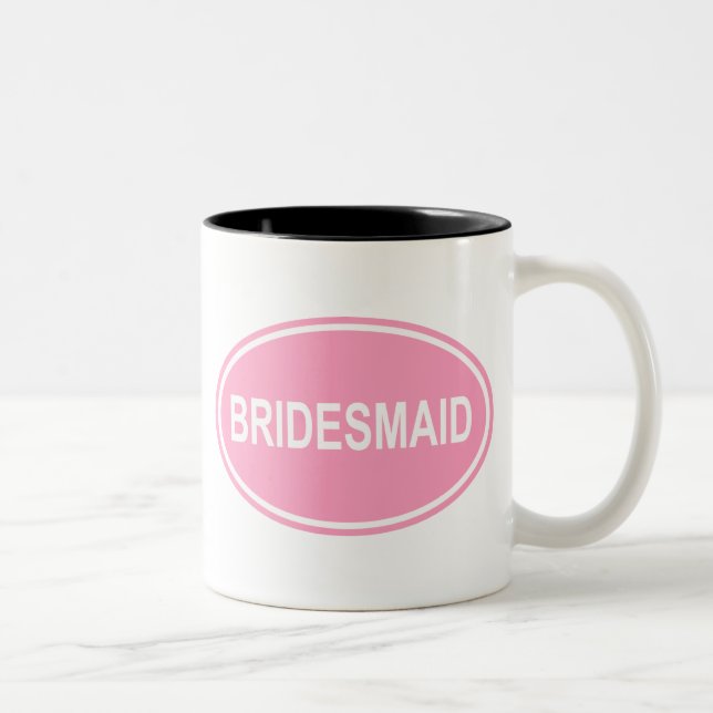Caneca De Café Em Dois Tons Dama de honra que Wedding o rosa oval (Direita)