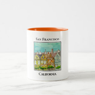Caneca De Café Em Dois Tons Damas Pintadas, São Francisco Califórnia