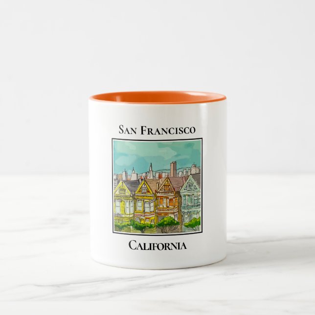 Caneca De Café Em Dois Tons Damas Pintadas, São Francisco Califórnia (Centro)