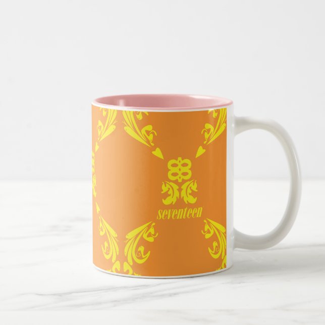 Caneca De Café Em Dois Tons Damasco laranja-amarelo (Direita)