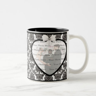 Caneca De Café Em Dois Tons Damask Elegance Wedding Mug